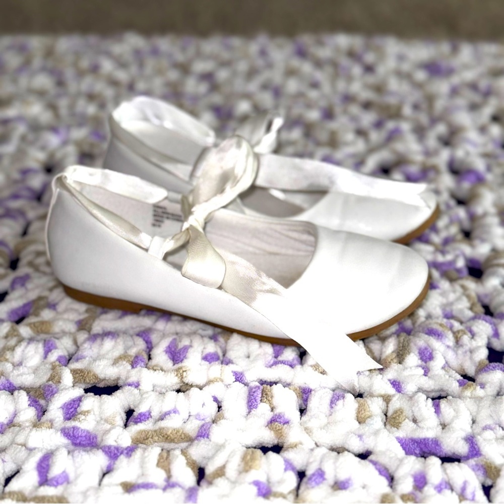 White Kids Ballet Flats